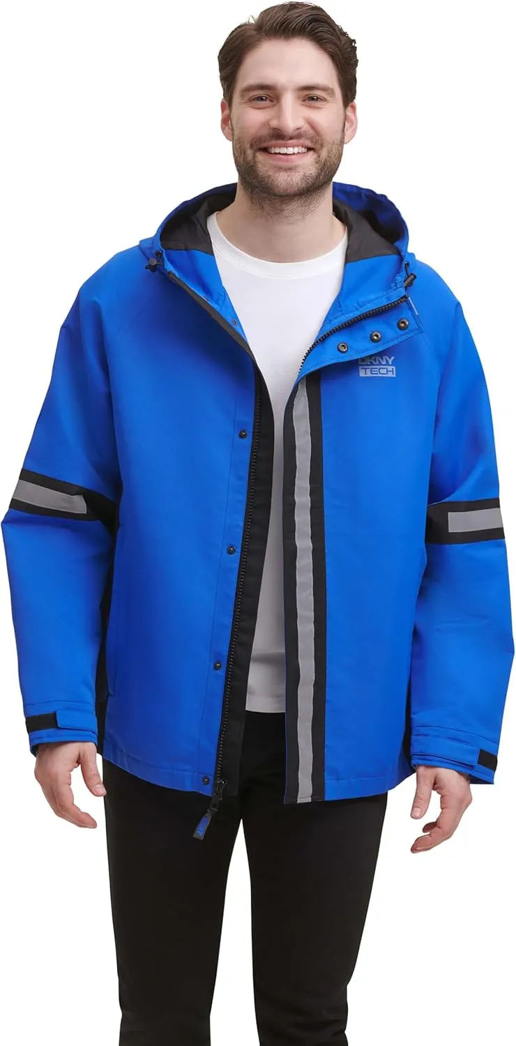 DKNY Men's Taslan Performance Hoody with Reflective Detail