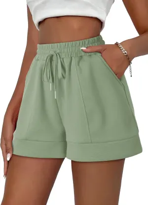 Dokotoo Women's Air Layer Casual Comfy Moisture Wicking Drawstring Shorts with Pockets