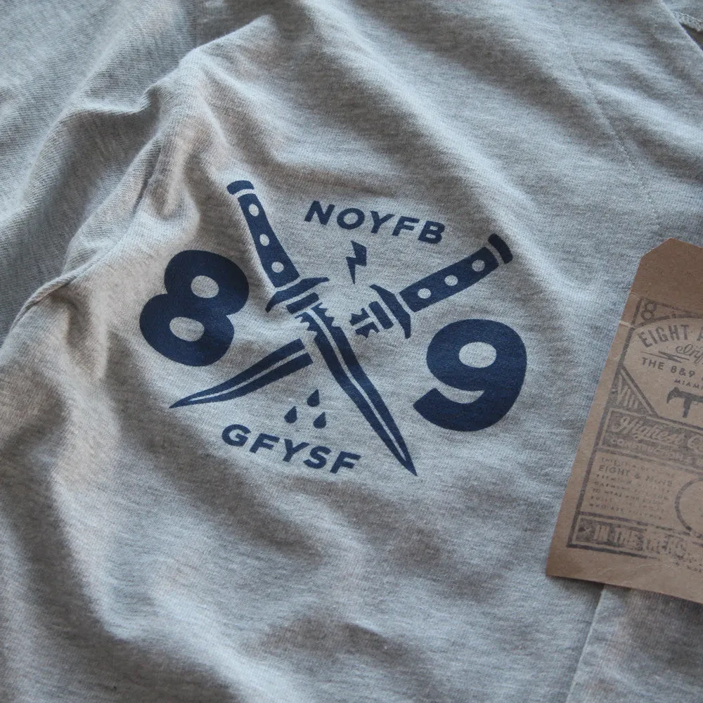 Doobious Ruffians Grey Cotton Baseball Jersey