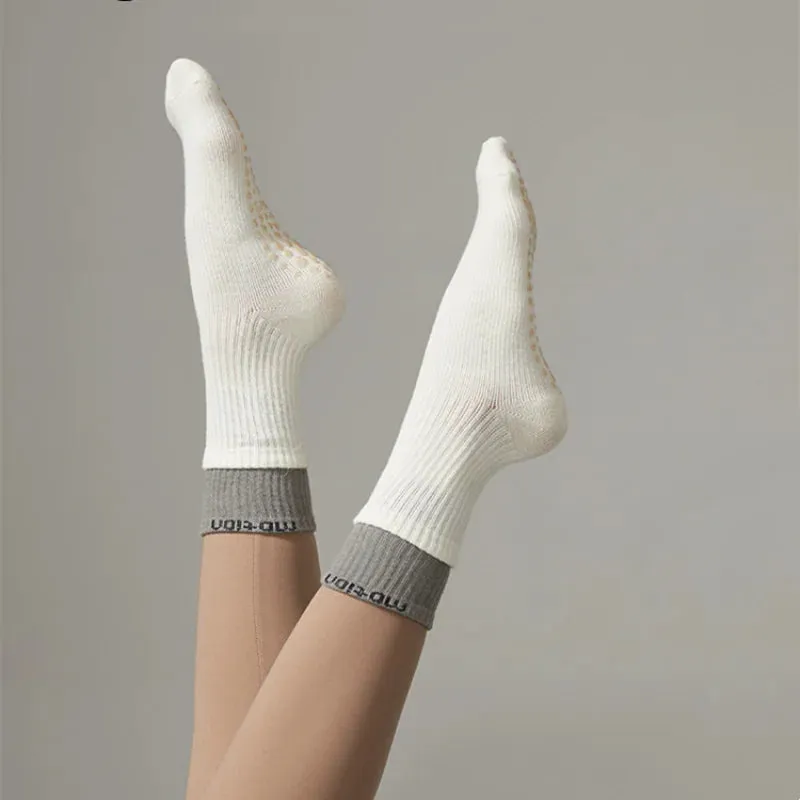 DoubleFit Cotton Compression Yoga & Pilates Grip Socks