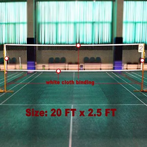 DOURR Badminton Tournament Net with Rope Cable (20 FT x 2.5 FT)