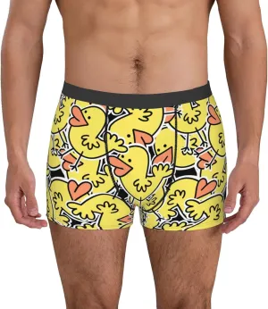Ducks Print Boxer Briefs For Men Breathable Underwear-