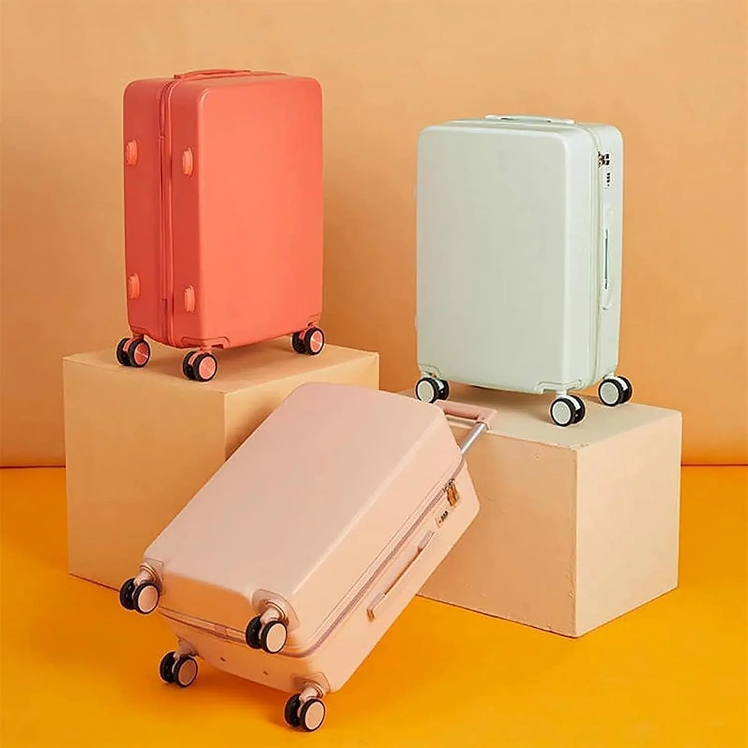 Durable Suitcase for Women Hardside Expandable Carry On Luggage With Spinner Wheels, Durable Suitcase Rolling Luggage Retro Suit Case (Color : F, Size : 22 in)