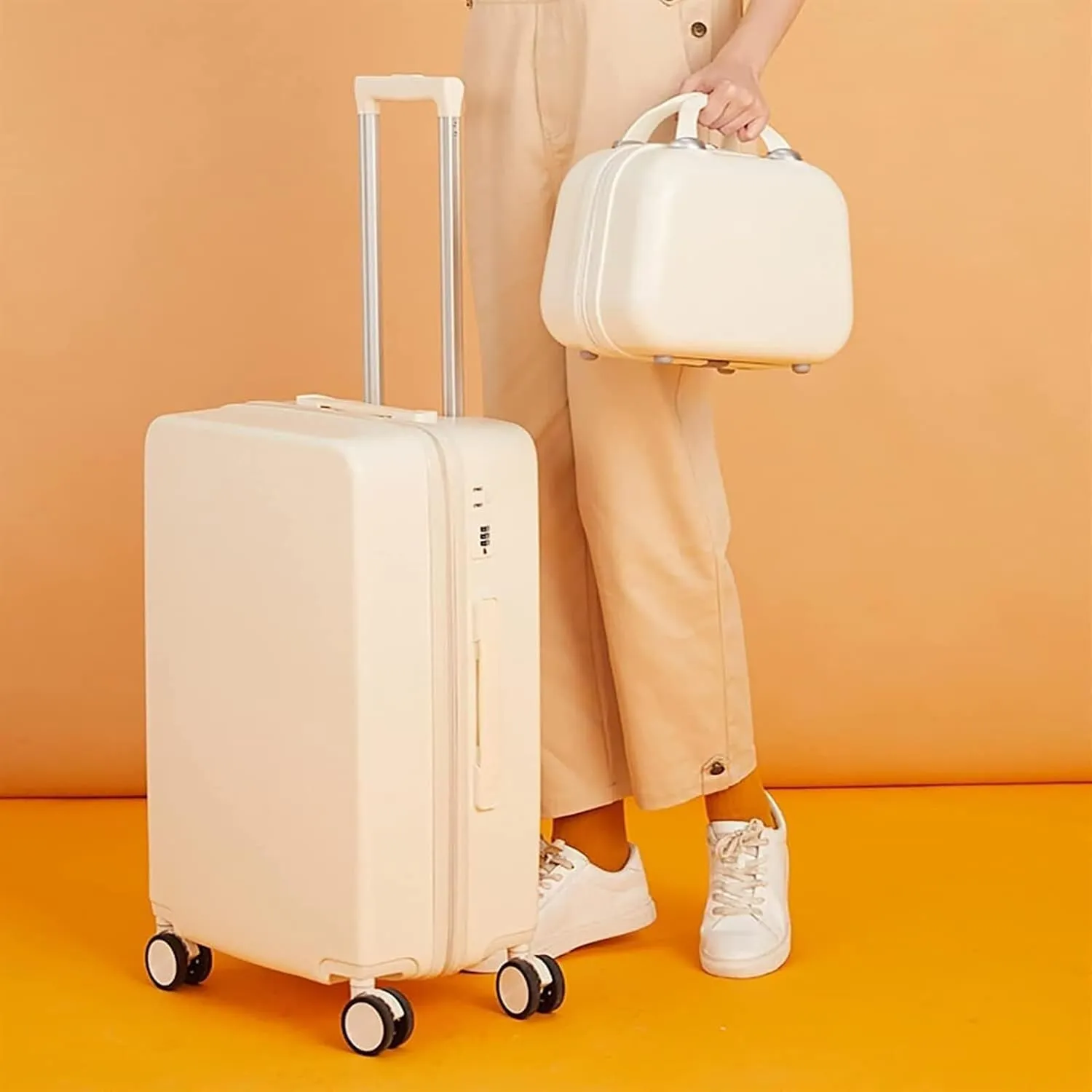 Durable Suitcase for Women Hardside Expandable Carry On Luggage With Spinner Wheels, Durable Suitcase Rolling Luggage Retro Suit Case (Color : G, Size : 28 in)
