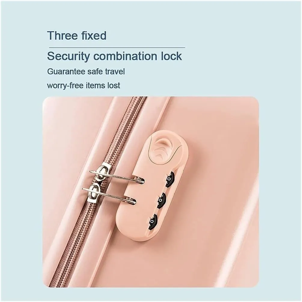 Durable Suitcase for Women Luggage Suitcase Piece Set Carry On ABS PC Spinner Trolley,Durable Travel Luggage Retro Suit Case (Color : Pink, Size : 24 14in)