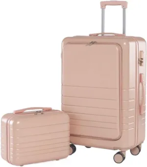 Durable Suitcase for Women Luggage Suitcase Piece Set Carry On ABS PC Spinner Trolley,Durable Travel Luggage Retro Suit Case (Color : Pink, Size : 24 14in)