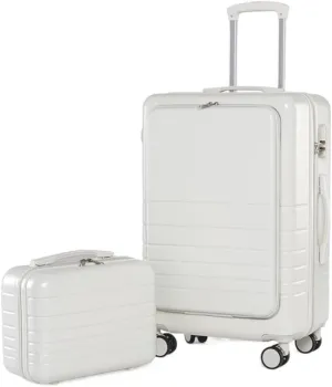 Durable Suitcase for Women Luggage Suitcase Piece Set Carry On ABS PC Spinner Trolley,Durable Travel Luggage Retro Suit Case (Color : White, Size : 24 14in)