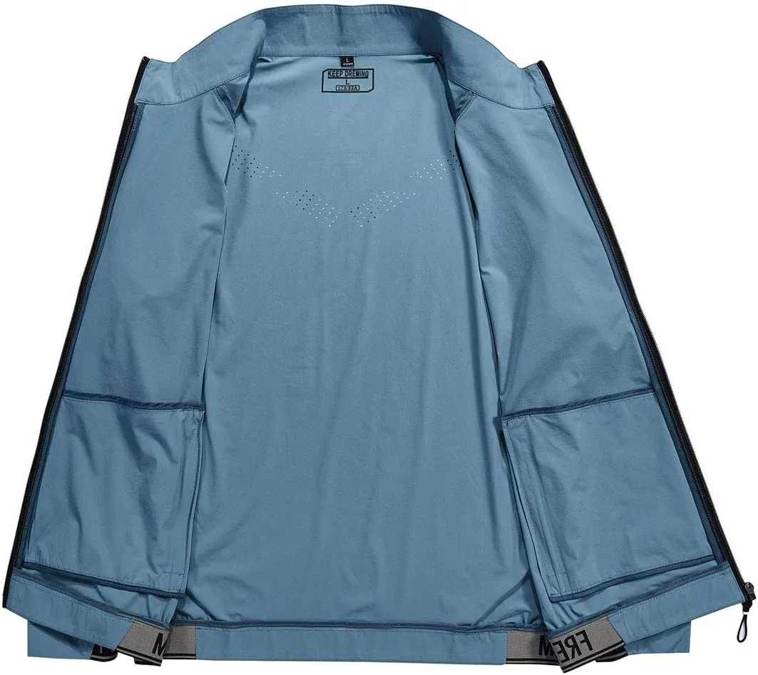 ebossy Men's Lightweight Packable Windproof Running Cycling Bike Jacket Breathable Skin Coat