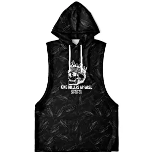 EcoFlex™ Sleeveless Hoodie - Black Palms