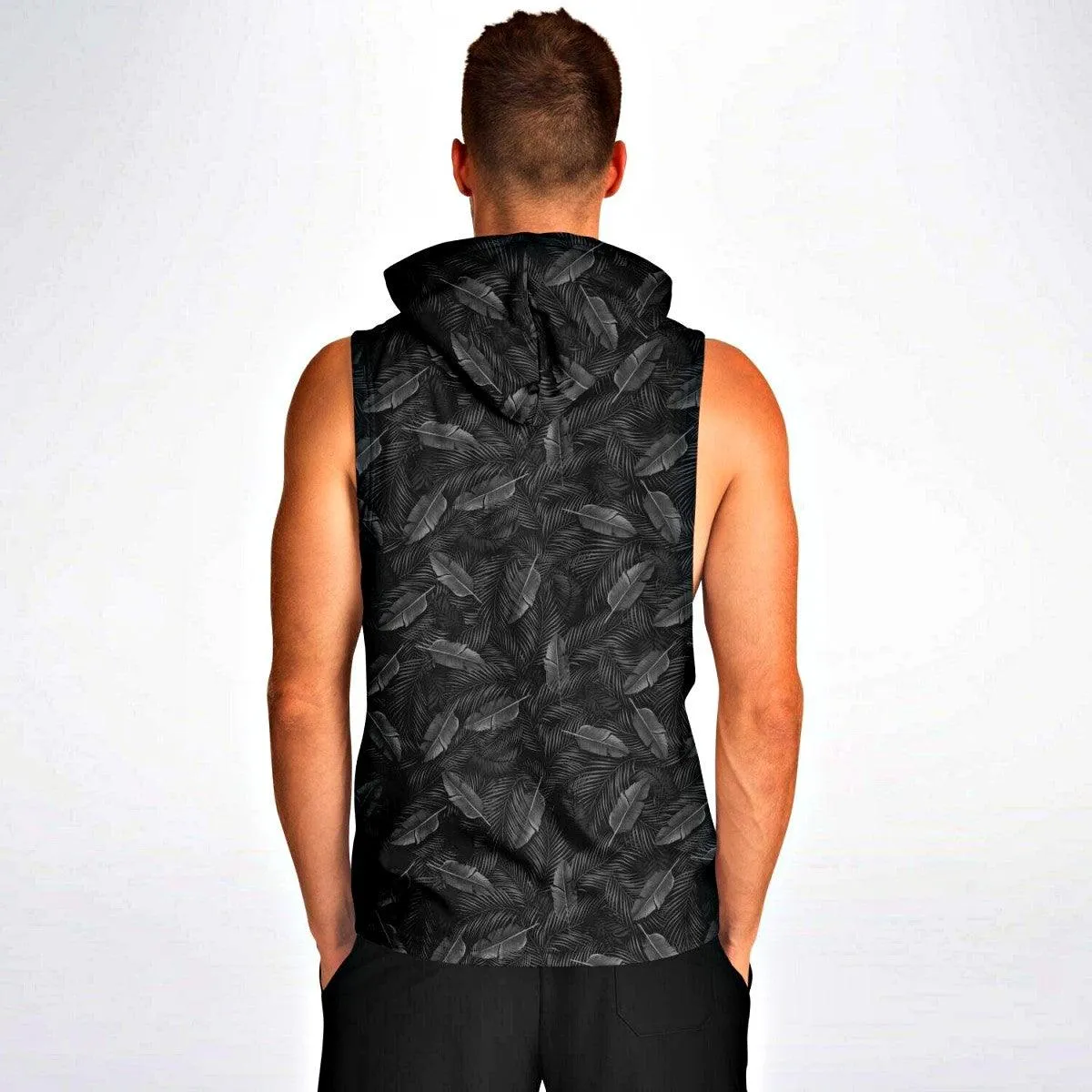 EcoFlex™ Sleeveless Hoodie - Black Palms