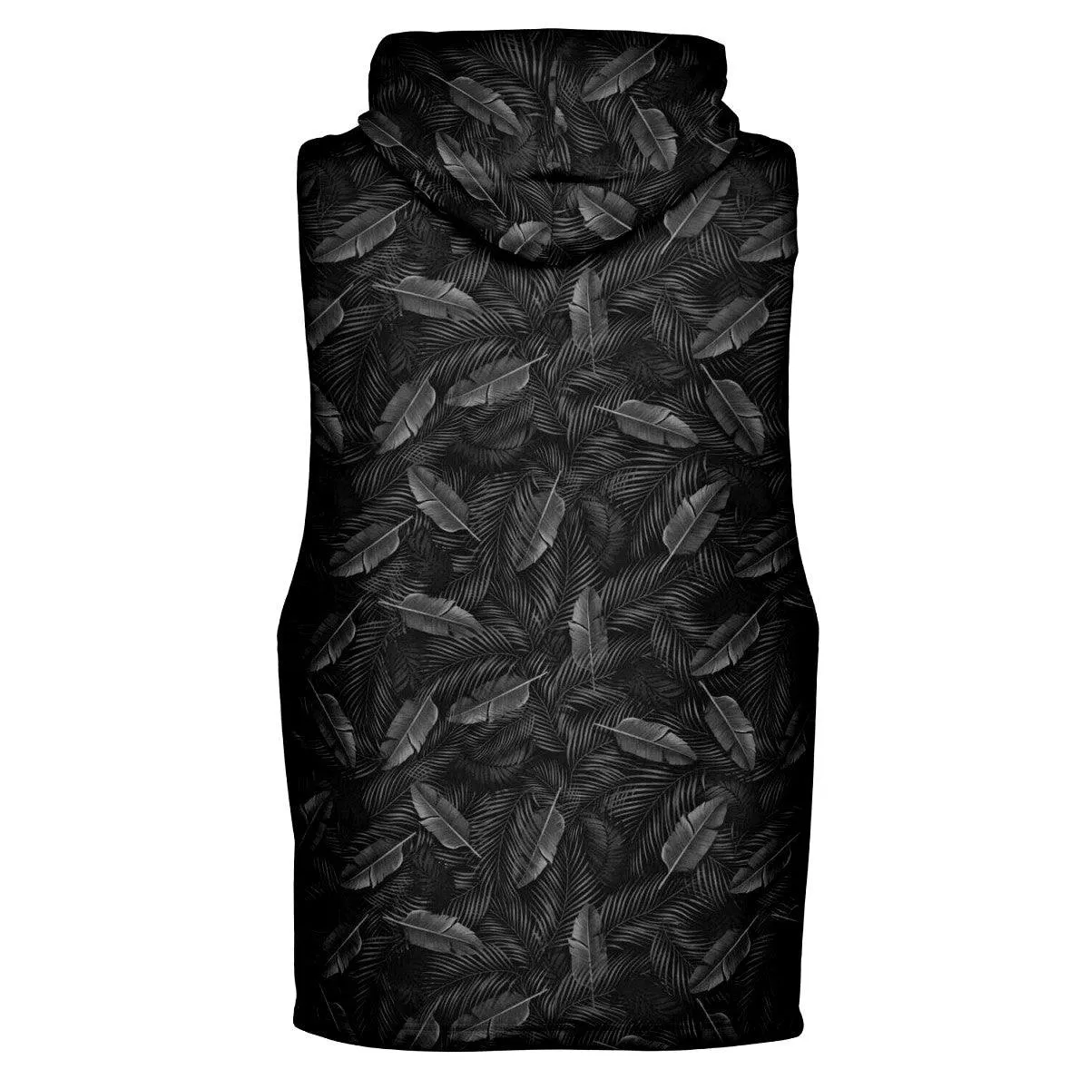 EcoFlex™ Sleeveless Hoodie - Black Palms