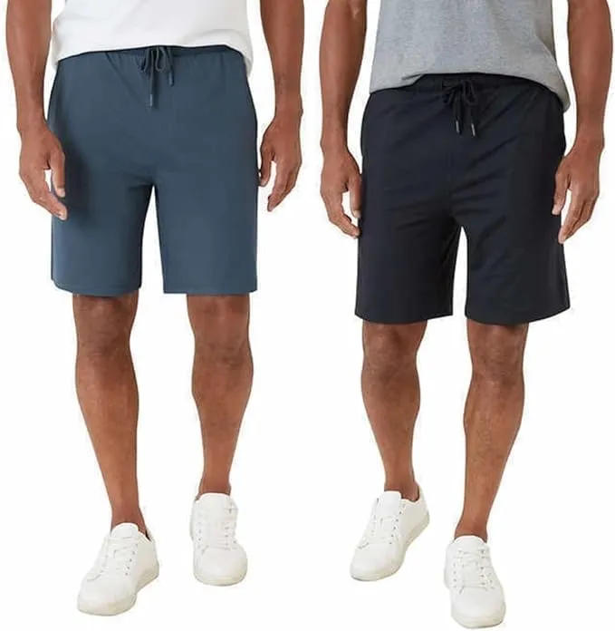 Eddie Bauer Mens Comfort Fit Lounge Shorts, 2-Pack