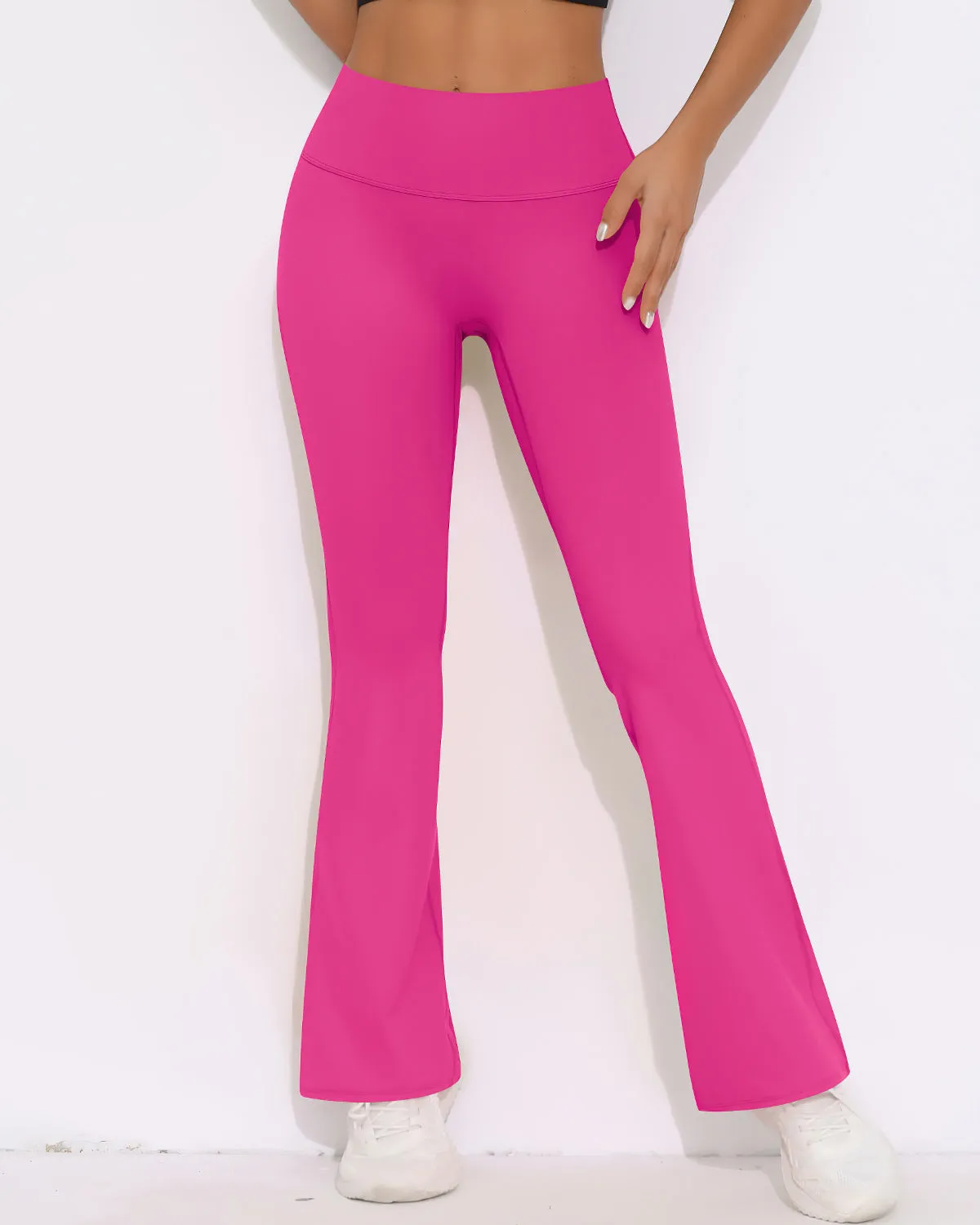 Elara Scrunch Flare Leggings - Fuchsia