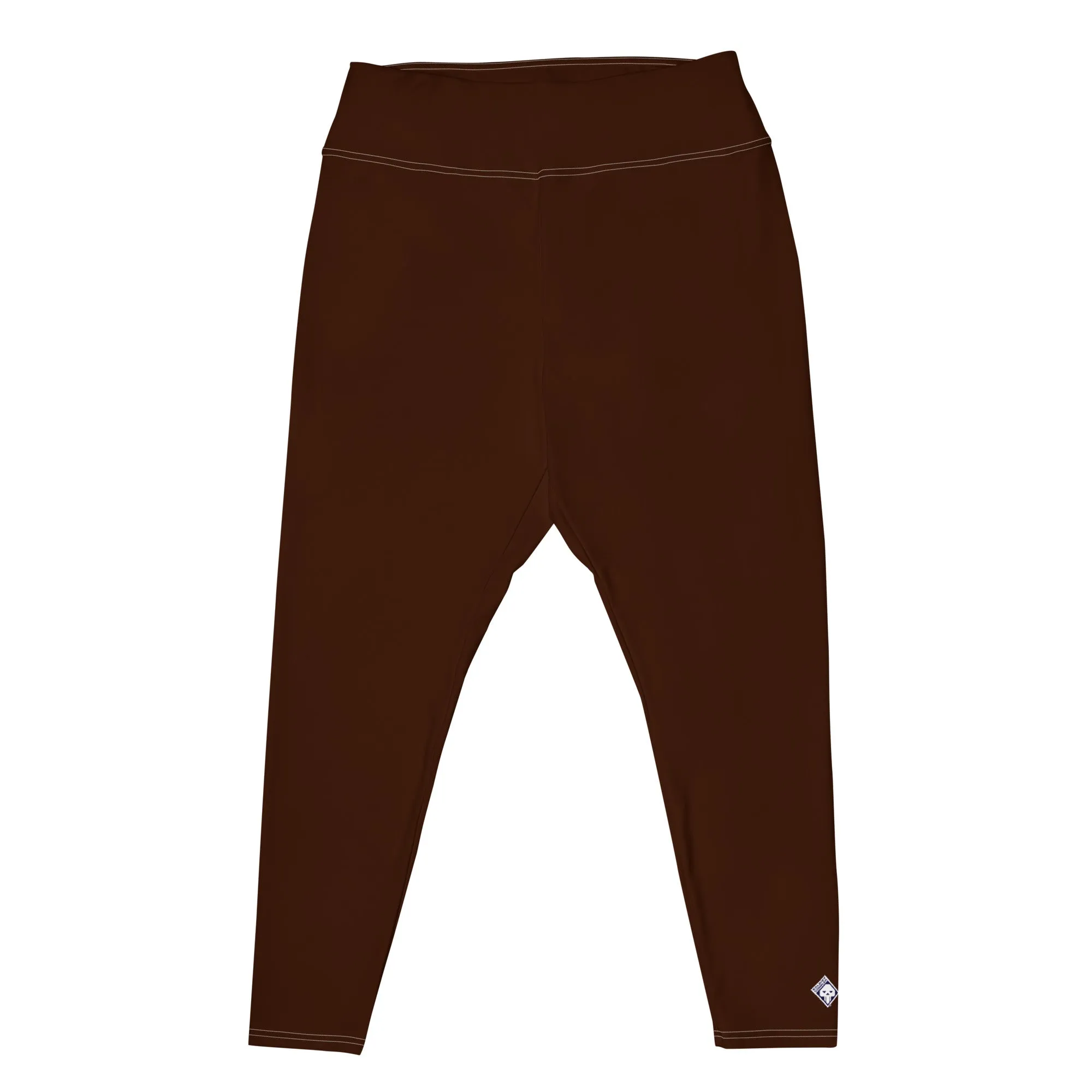 Empower Your Moves: Plus Size Solid Yoga Leggings for Women - Chocolate