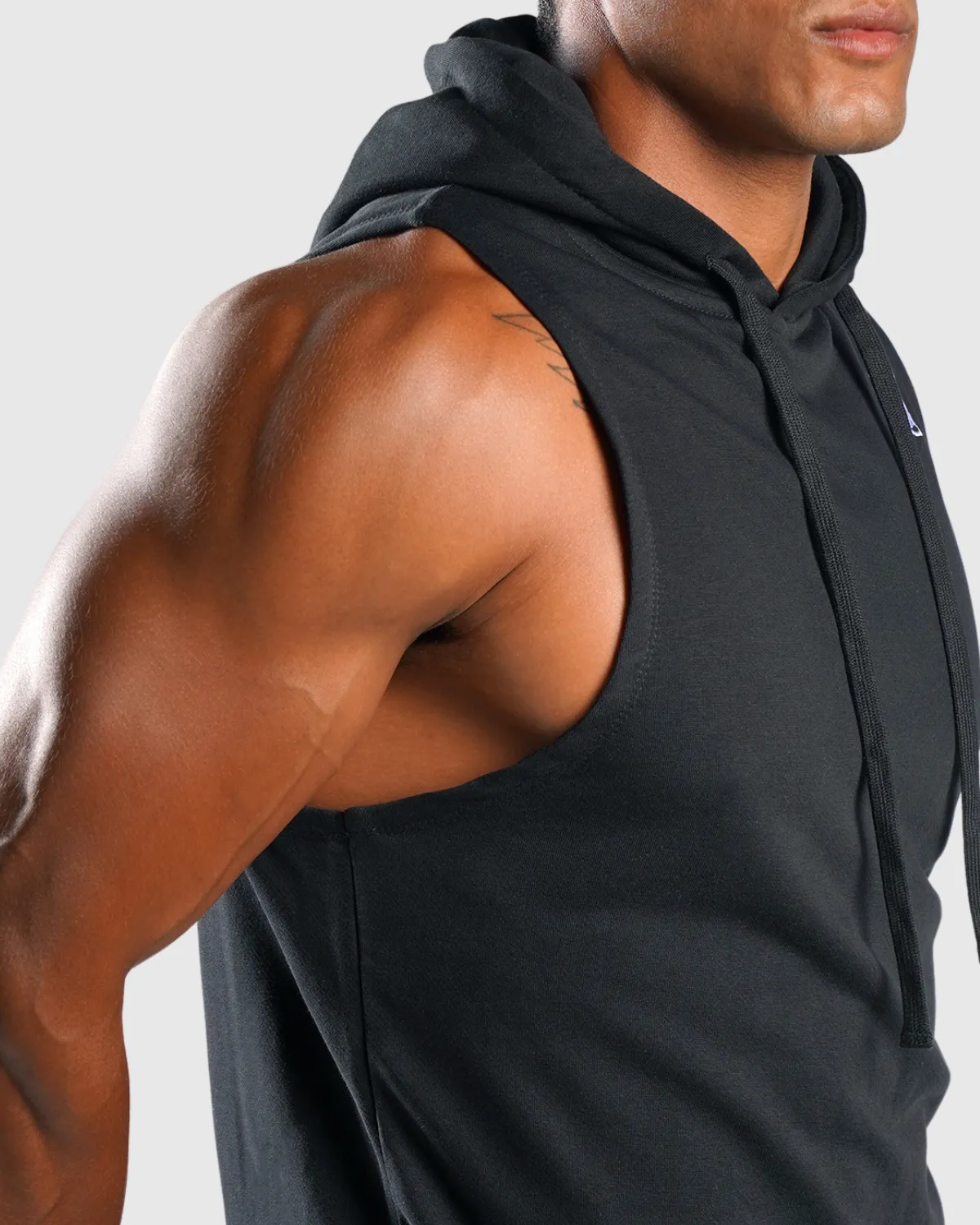 Essential Sleeveless Hoodie - Black