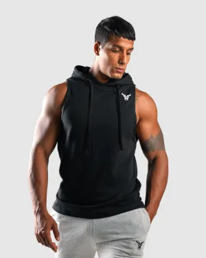 Essential Sleeveless Hoodie - Black