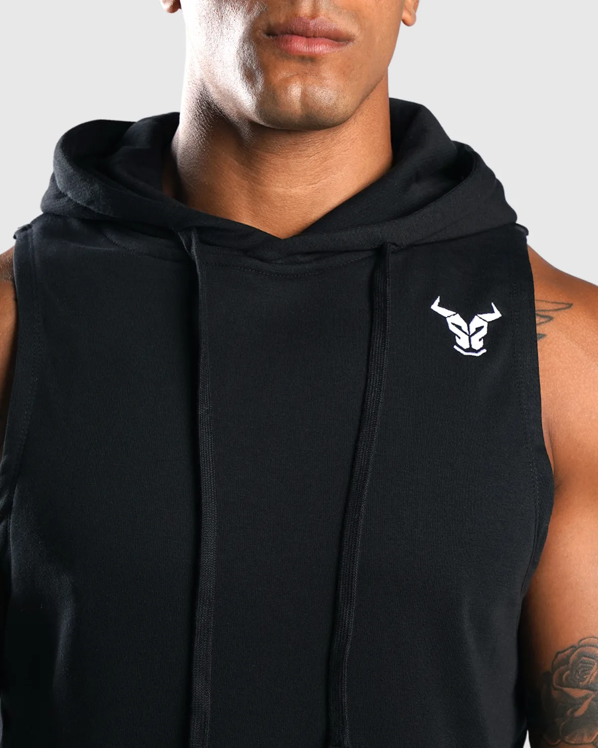 Essential Sleeveless Hoodie - Black