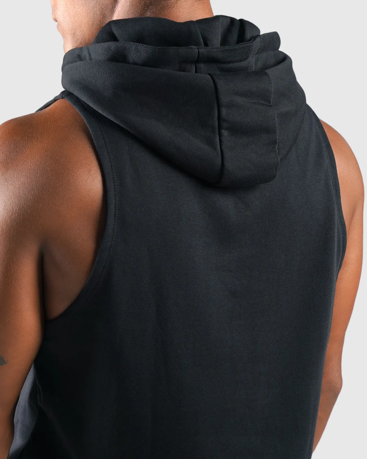 Essential Sleeveless Hoodie - Black