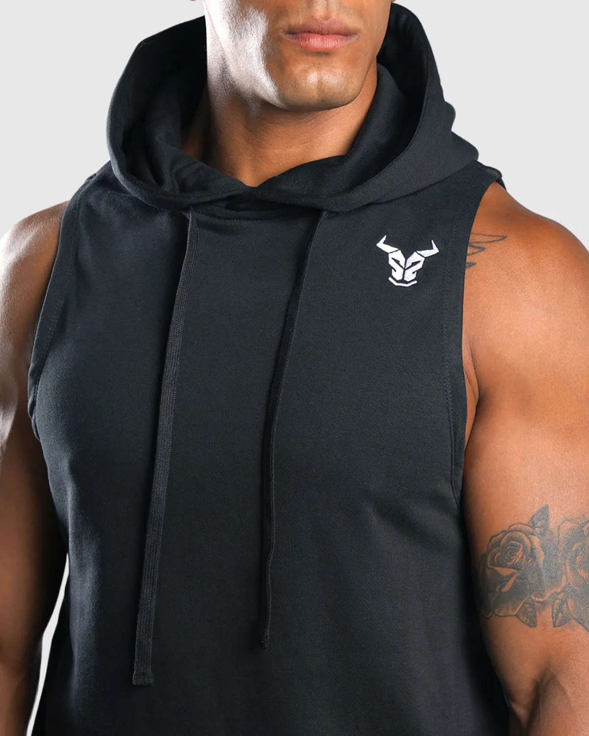 Essential Sleeveless Hoodie - Black