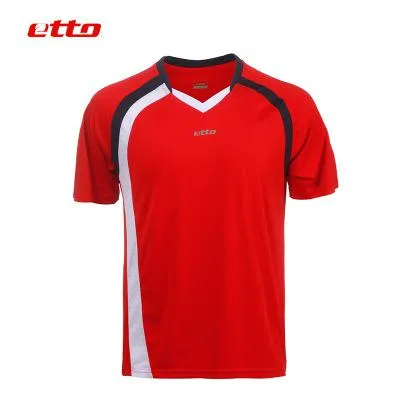 Etto Professional Men Short Sleeve Soccer Jersey Team Training Uniform Kids Boys Football Match Shirt Quick Dry S~4XL HUC004