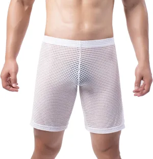 Evankin Men's See Through Shorts Mesh Loose Shorts Lounge Underwear Cover up Boxer Trunks