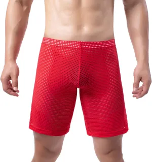 Evankin Men's See Through Shorts Mesh Loose Shorts Lounge Underwear Cover up Boxer Trunks