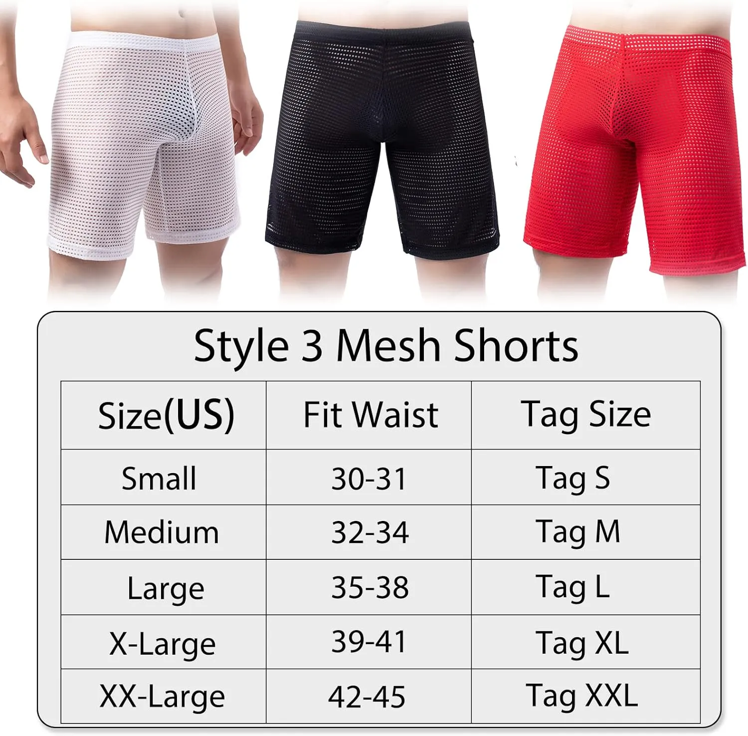 Evankin Men's See Through Shorts Mesh Loose Shorts Lounge Underwear Cover up Boxer Trunks