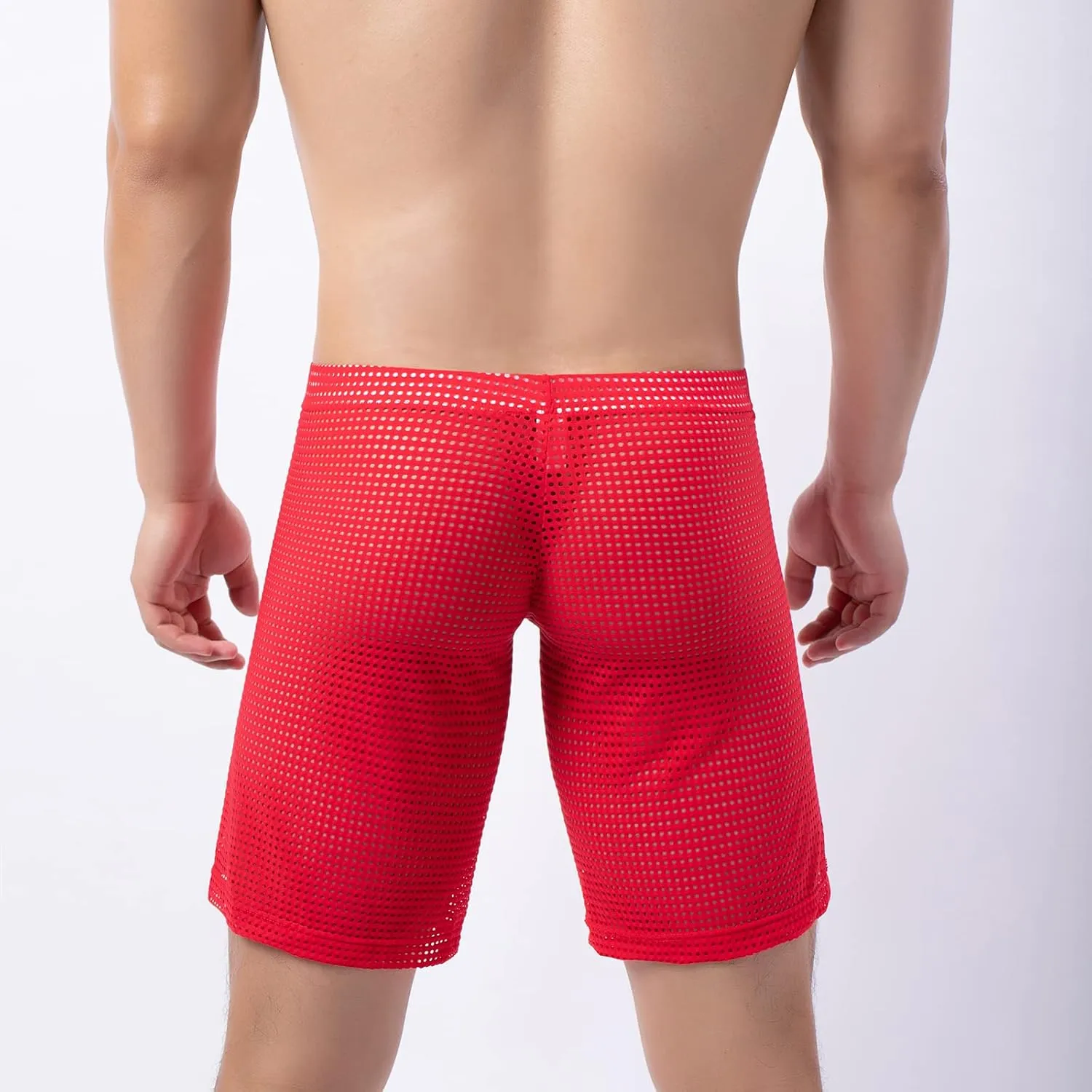 Evankin Men's See Through Shorts Mesh Loose Shorts Lounge Underwear Cover up Boxer Trunks