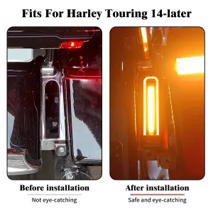 Fender LED Lights Turn Signal Saddlebag Filler Insert Brake Lamps For Harley Touring FLHTCU FLHTCUL FLTRU Ultra 14-Up