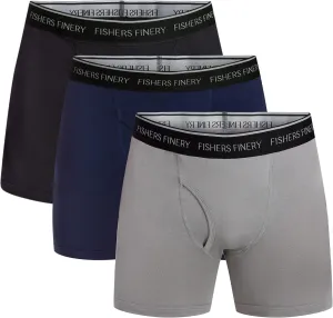 Fishers Finery Athletic Fit Modal Boxer Briefs Moisture Wicking Microfiber Underwear Multipack