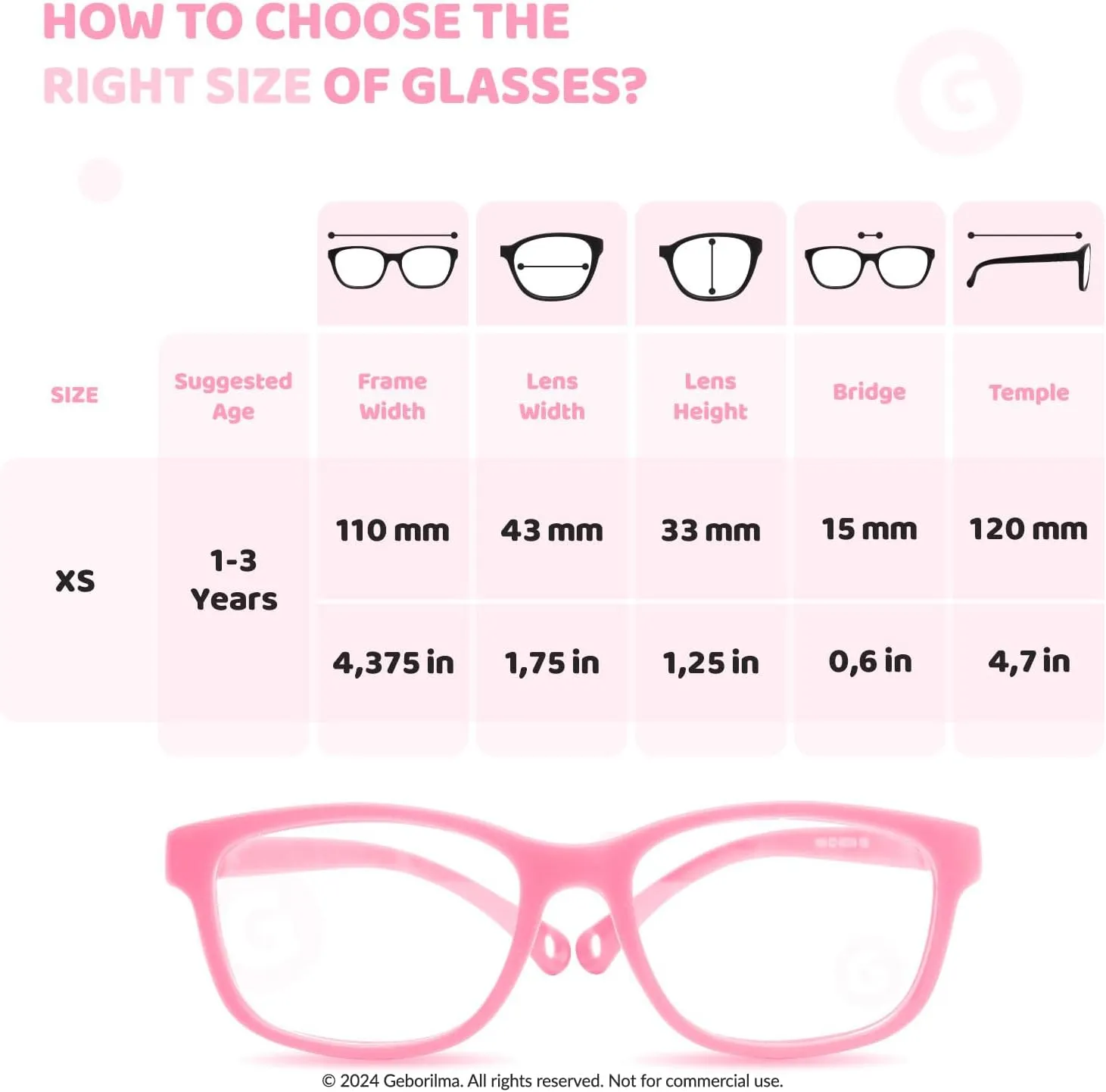 Flexible Glasses Frames for Kids - XS Eyeglasses Unbreakable 1-3 Years - Toddler Frame