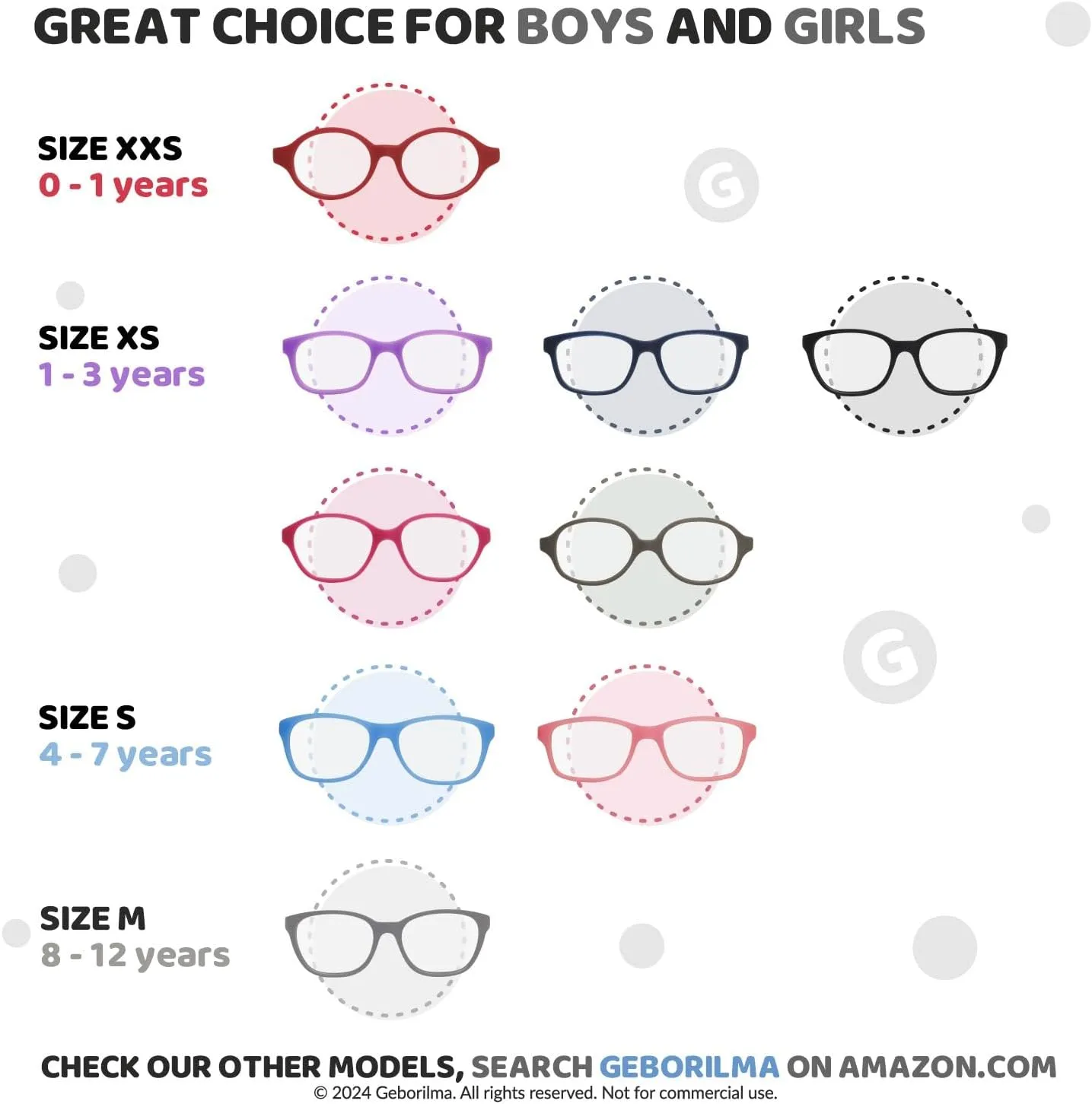 Flexible Glasses Frames for Kids - XS Eyeglasses Unbreakable 1-3 Years - Toddler Frame