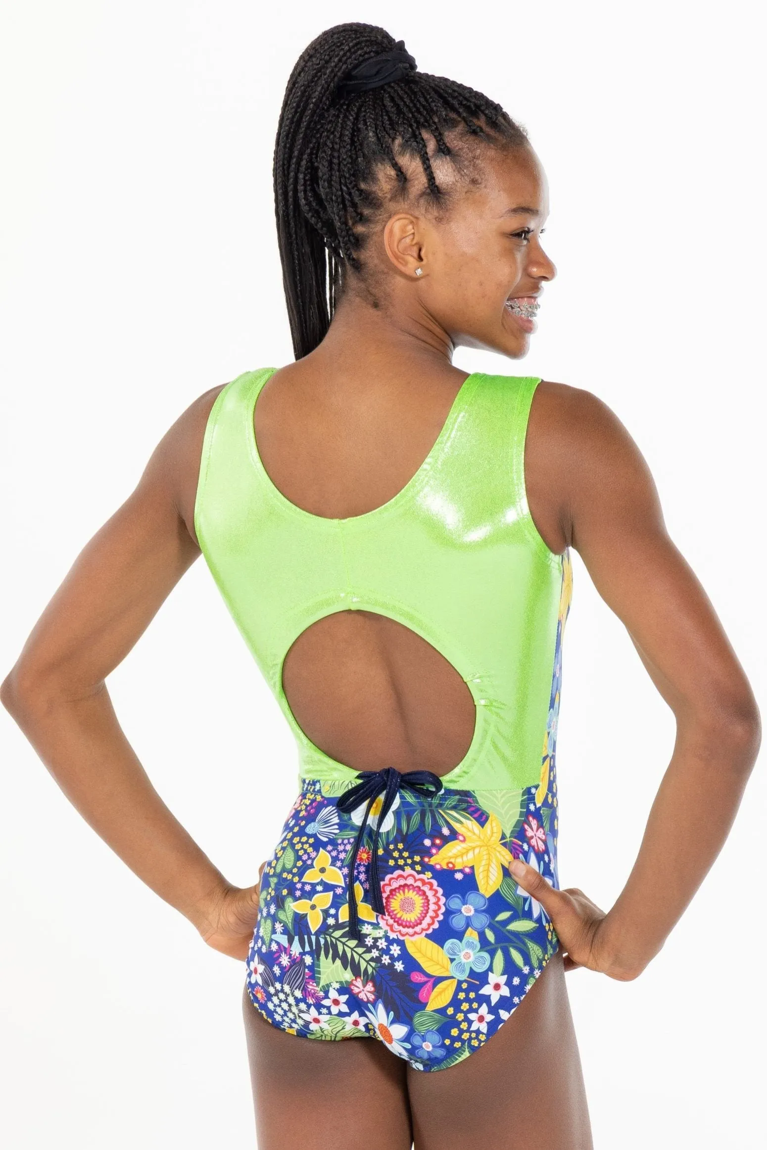 Floral Fun Open Back Leotard