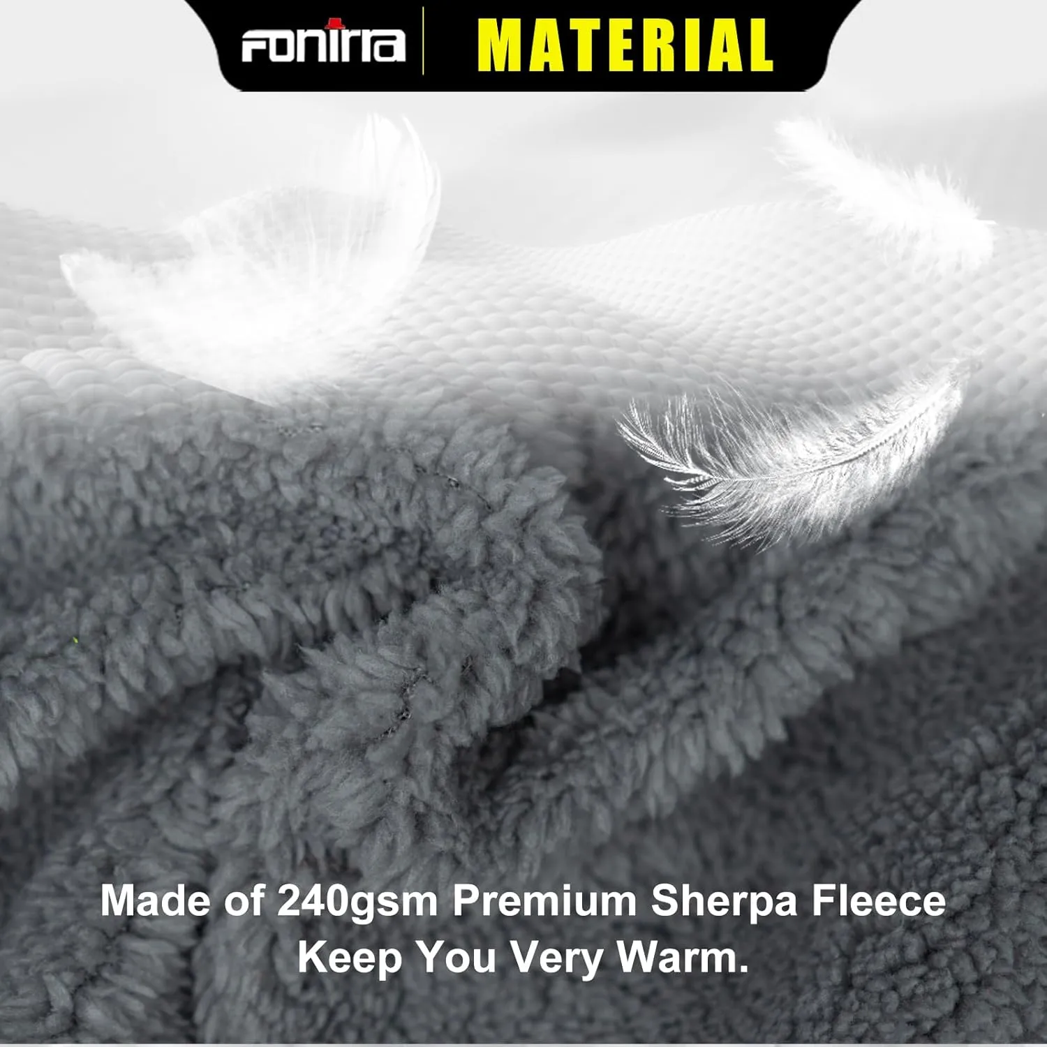 FONIRRA Hi Vis Hoodie for Men Sherpa Fleece Lined Work Sweaters High Visibility Safety Construction Jacket with Zipper