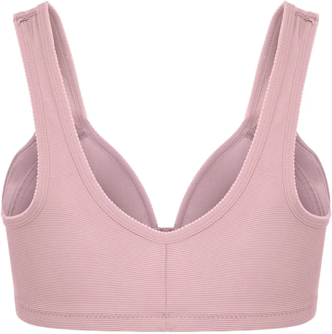 Front Closure Wireless Bras for Women Full Coverage Post Surgery Compression Back Smoothing Comfort Adjustable