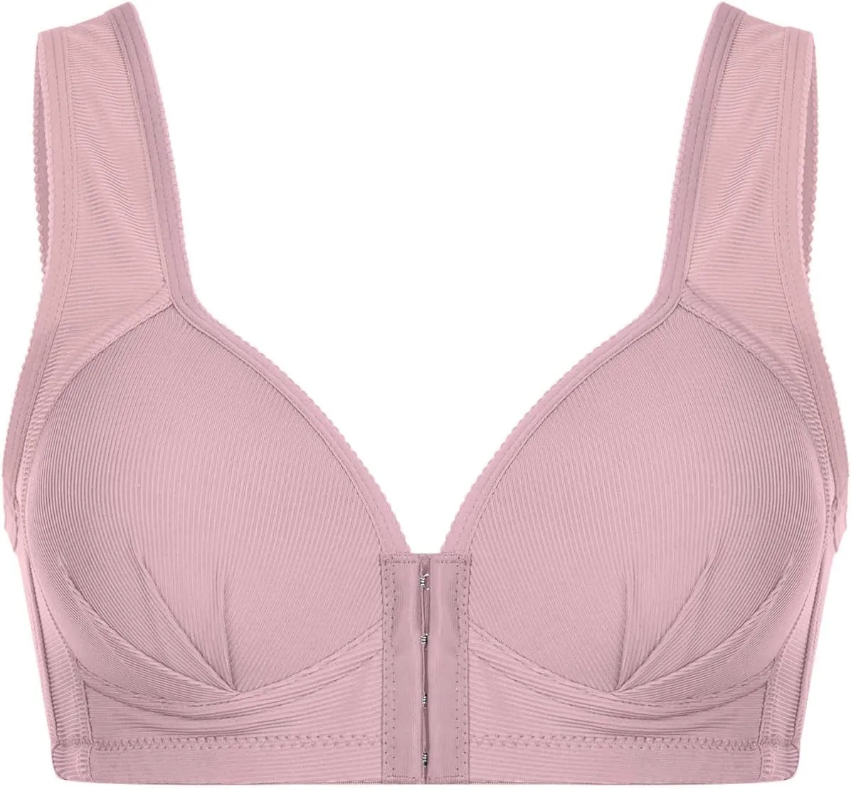 Front Closure Wireless Bras for Women Full Coverage Post Surgery Compression Back Smoothing Comfort Adjustable