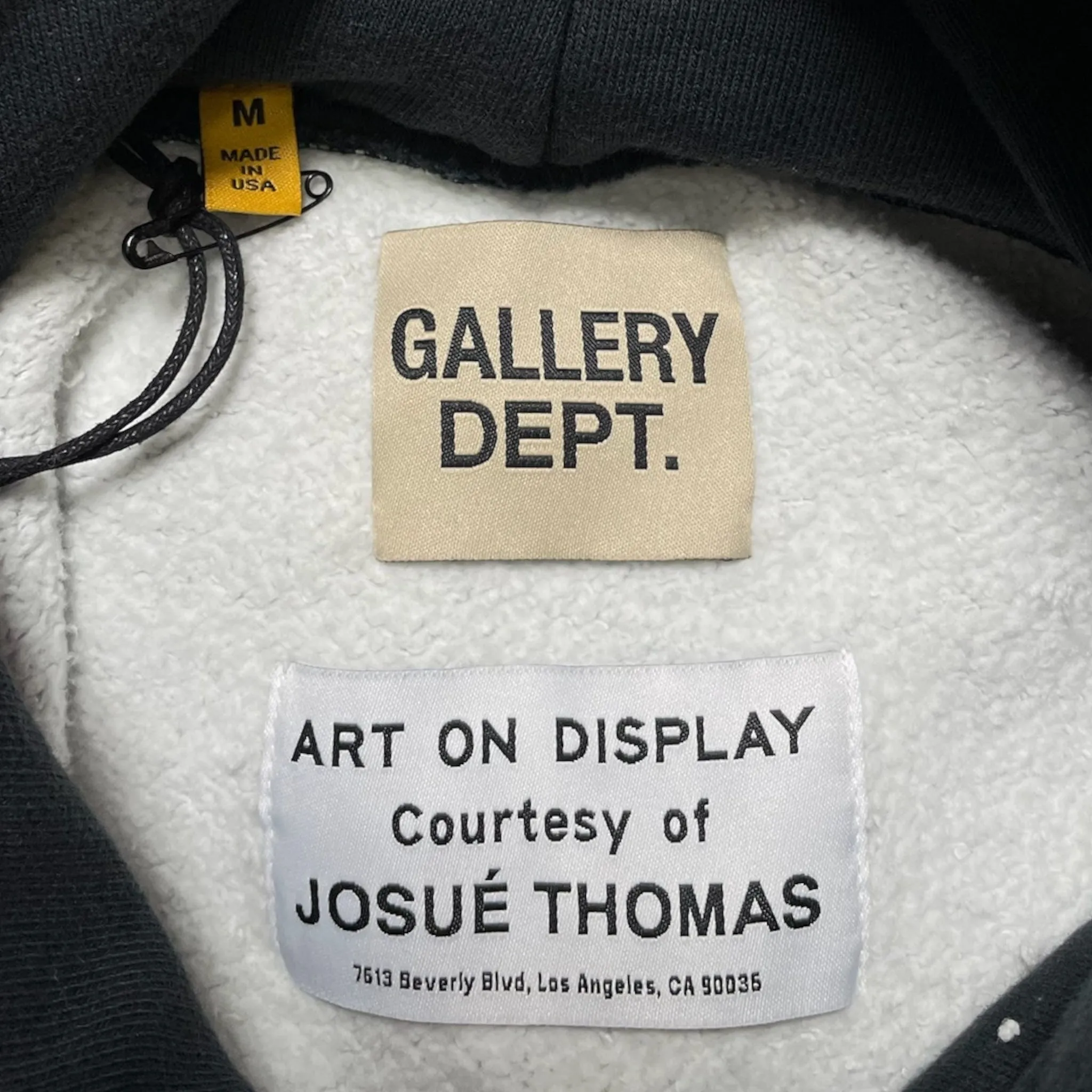 Gallery Department Gym Cut Off Sleeveless Hooded Sweatshirt Grey Black