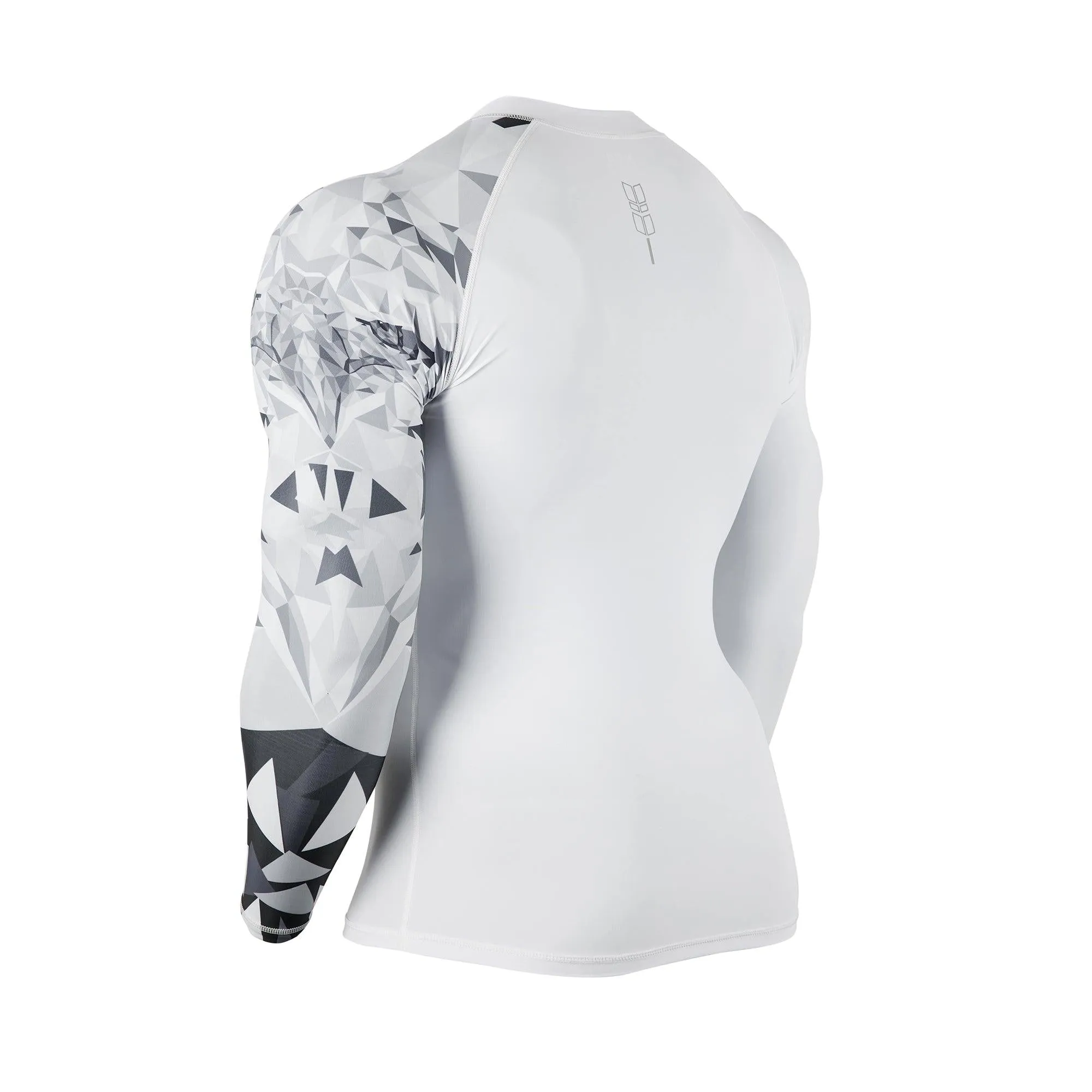 Geometric UPF50  Mens Rashguard with Zip - Eagle Style