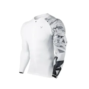 Geometric UPF50  Mens Rashguard with Zip - Eagle Style
