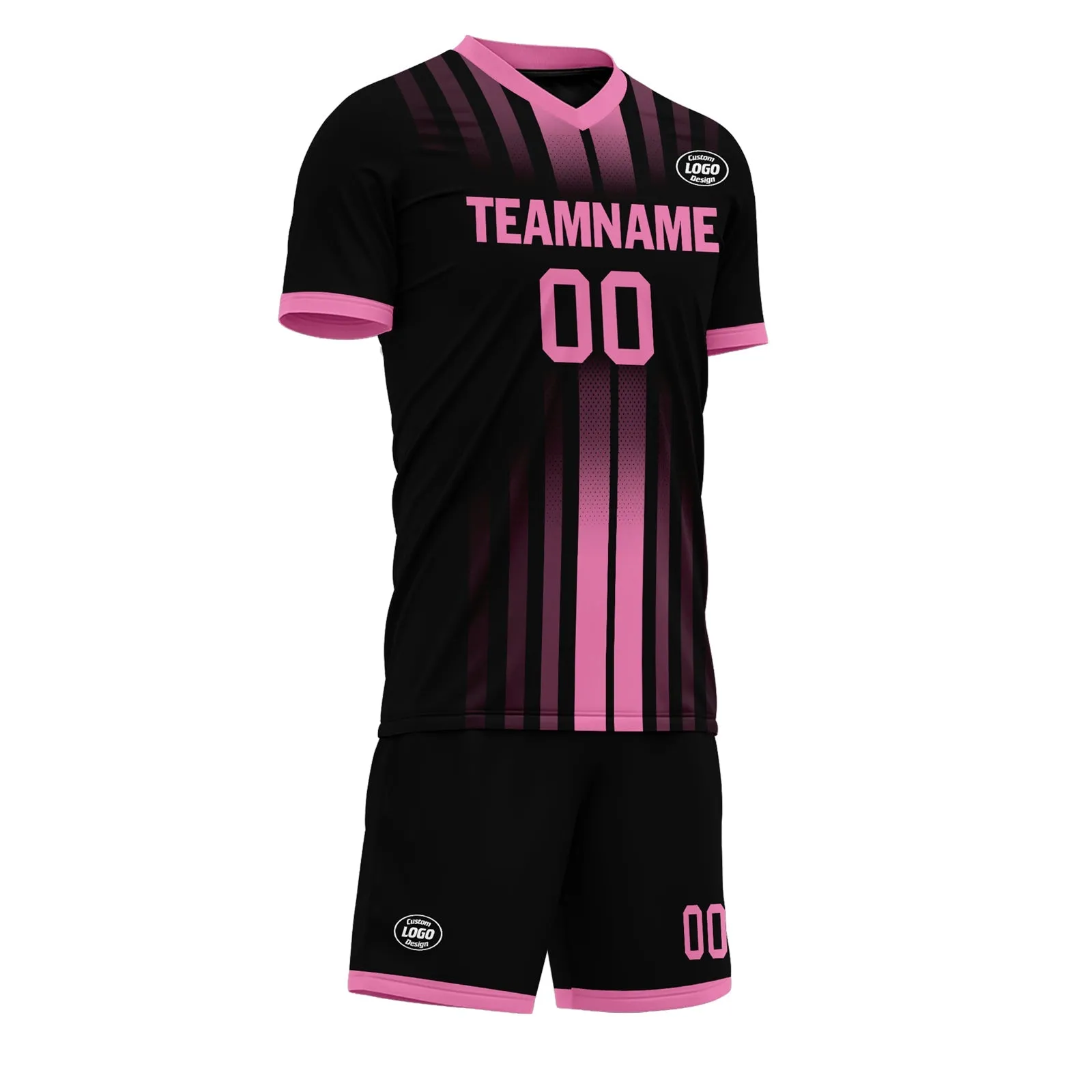 Gift Ideas,Custom Black Pink Soccer Sets Jersey Personalized SCJ101-D020131-5