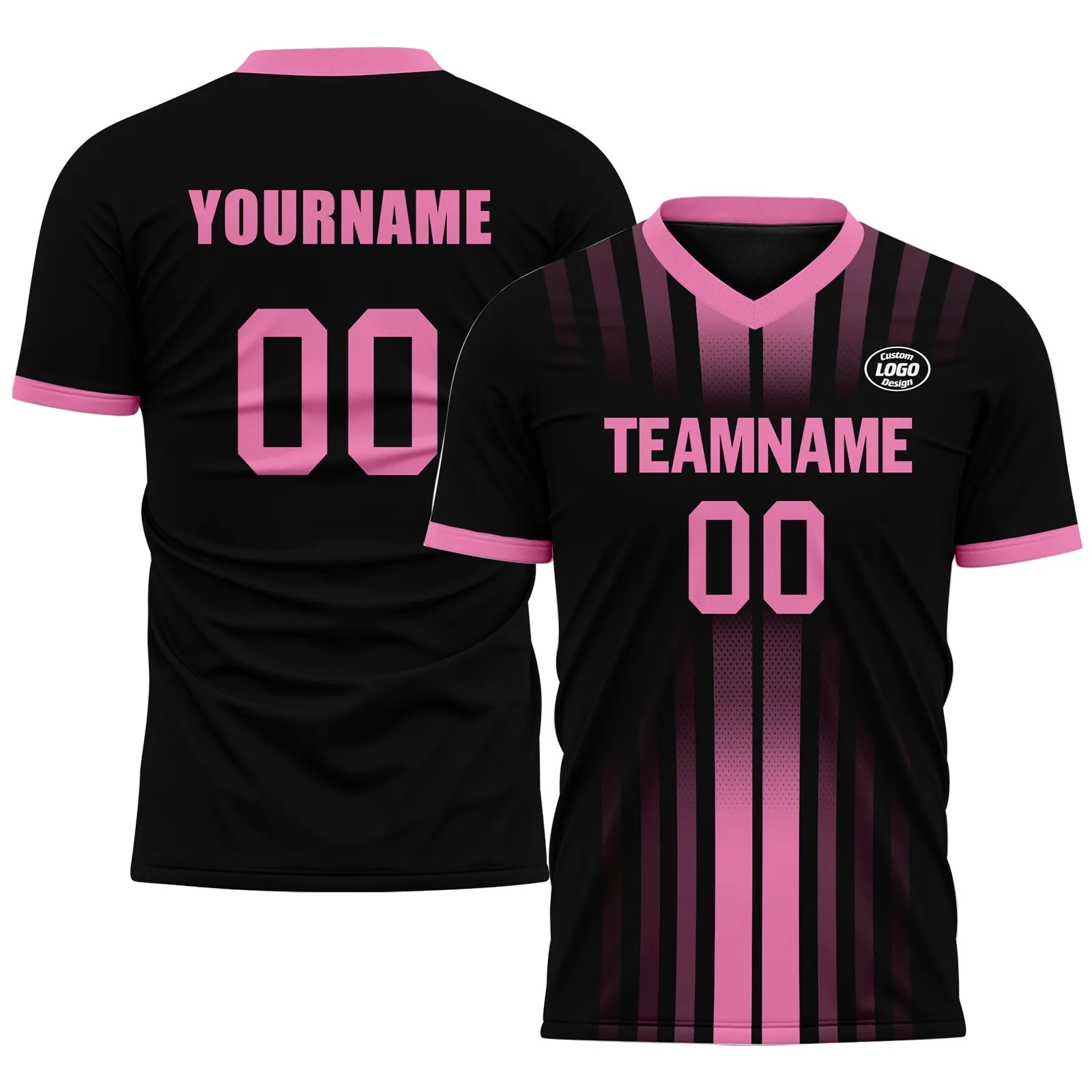 Gift Ideas,Custom Black Pink Soccer Sets Jersey Personalized SCJ101-D020131-5