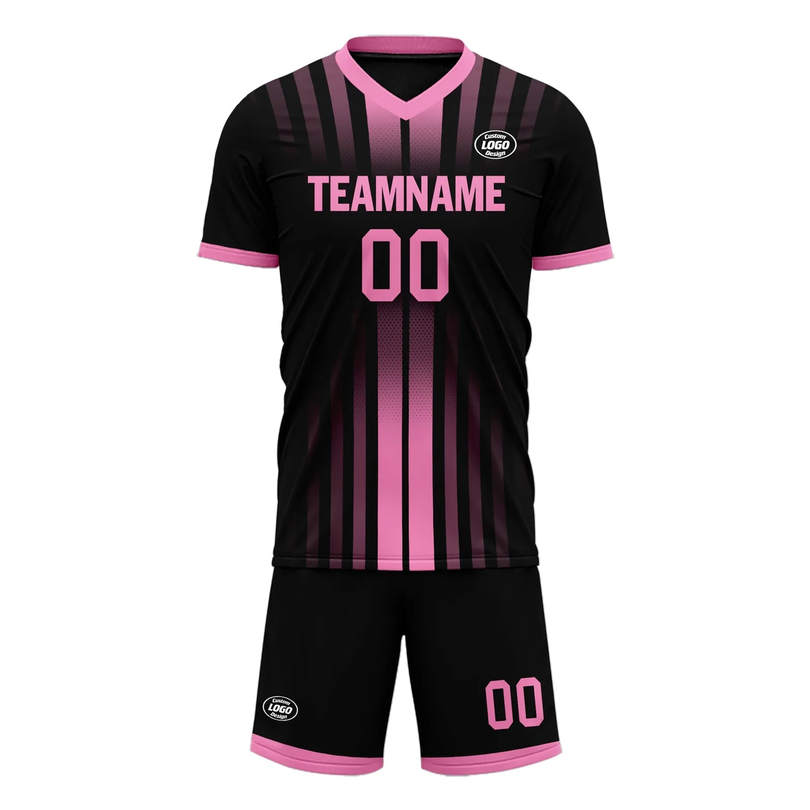 Gift Ideas,Custom Black Pink Soccer Sets Jersey Personalized SCJ101-D020131-5