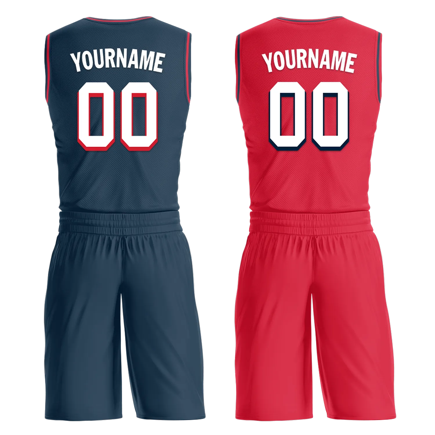 Gift Ideas,Custom Blue Red Classic Style Reversible Basketball Uniform Personalized BBJR-D017021