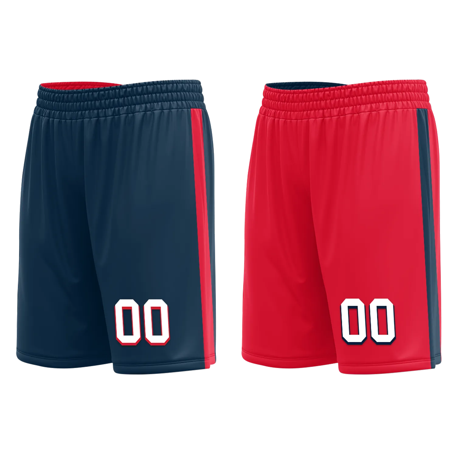 Gift Ideas,Custom Blue Red Classic Style Reversible Basketball Uniform Personalized BBJR-D017021