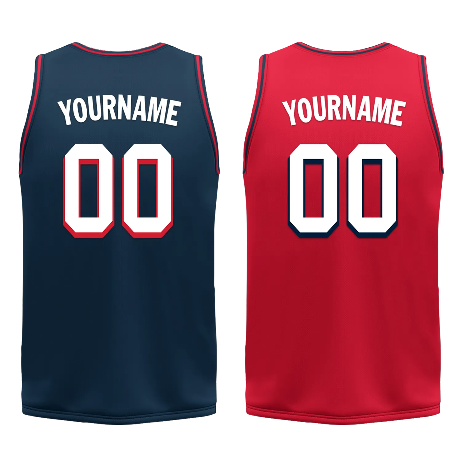 Gift Ideas,Custom Blue Red Classic Style Reversible Basketball Uniform Personalized BBJR-D017021