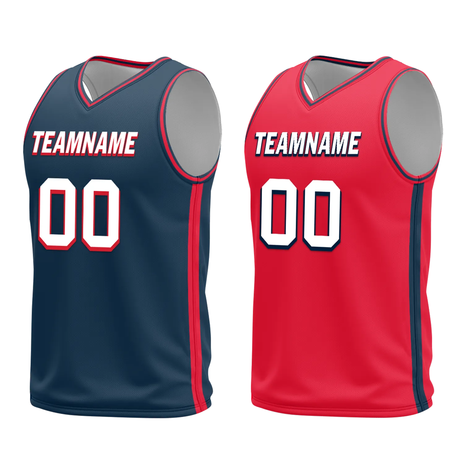 Gift Ideas,Custom Blue Red Classic Style Reversible Basketball Uniform Personalized BBJR-D017021