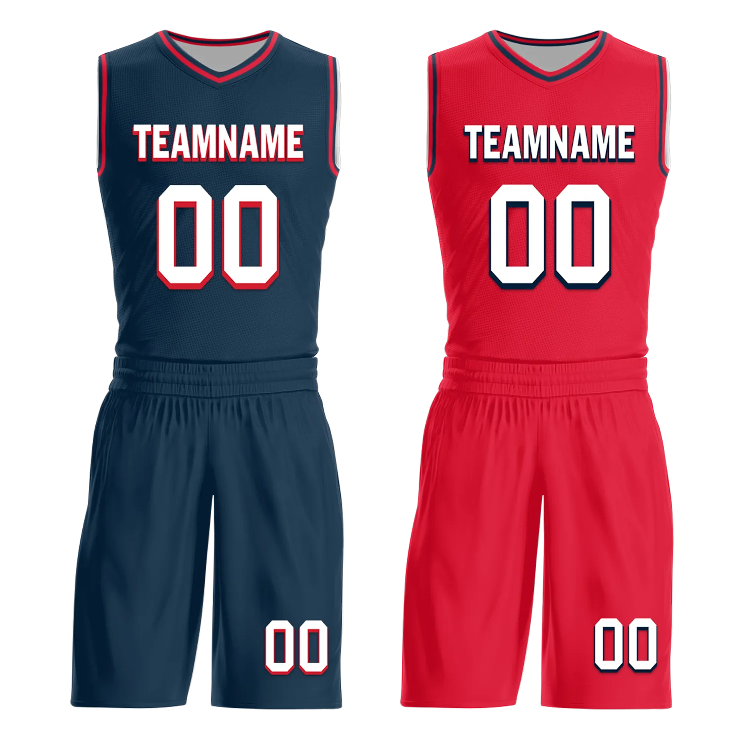 Gift Ideas,Custom Blue Red Classic Style Reversible Basketball Uniform Personalized BBJR-D017021