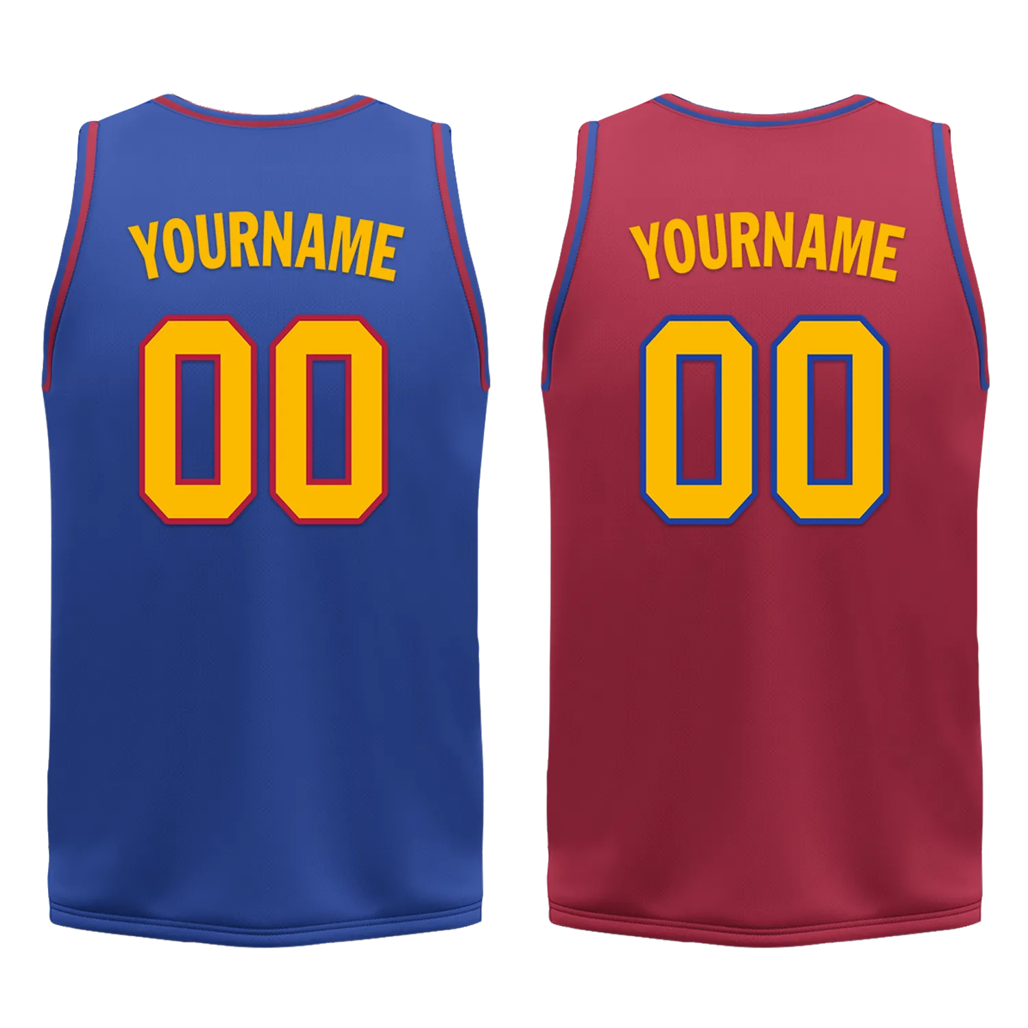 Gift Ideas,Custom Blue Red Classic Style Reversible Basketball Uniform Personalized BBJR-D017029