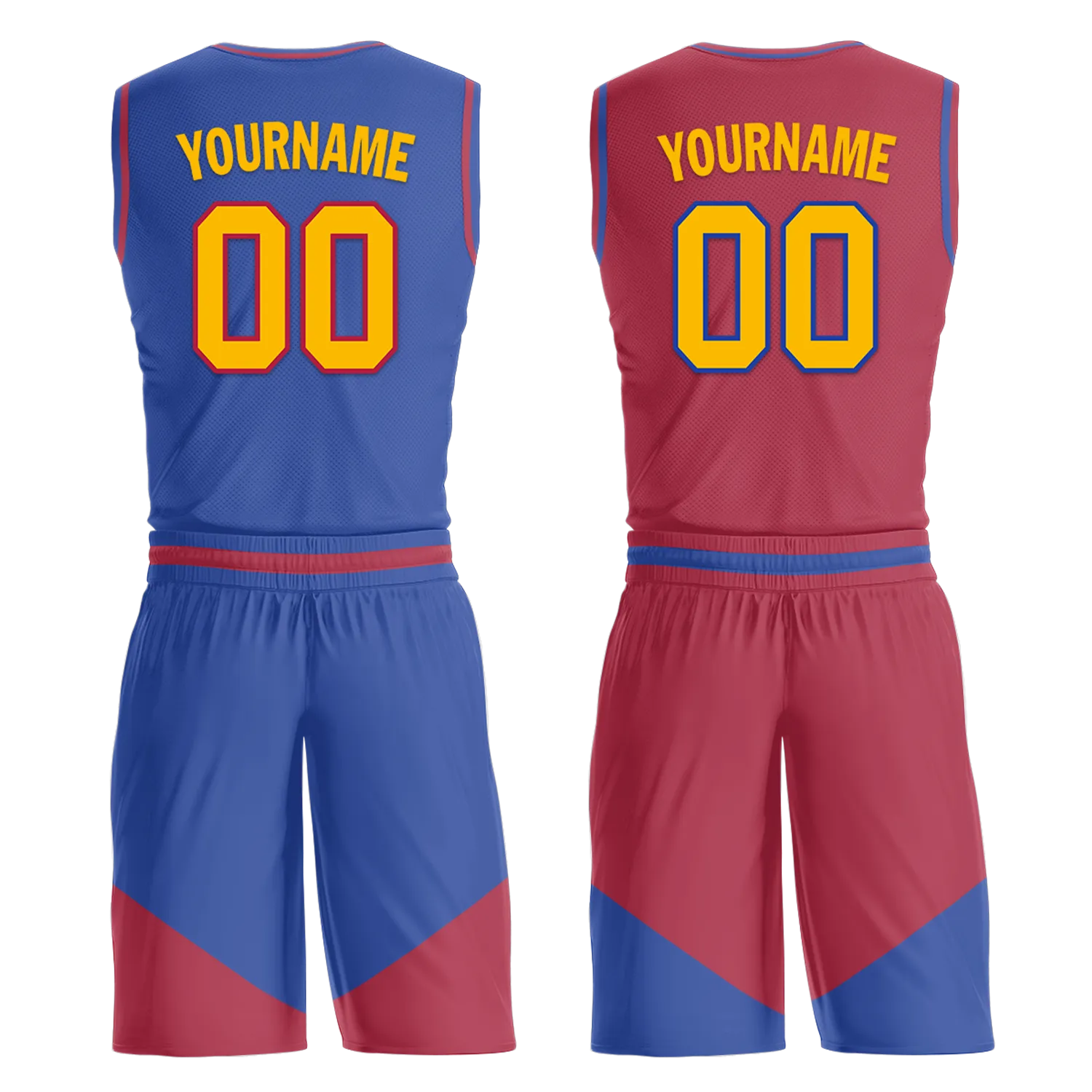 Gift Ideas,Custom Blue Red Classic Style Reversible Basketball Uniform Personalized BBJR-D017029