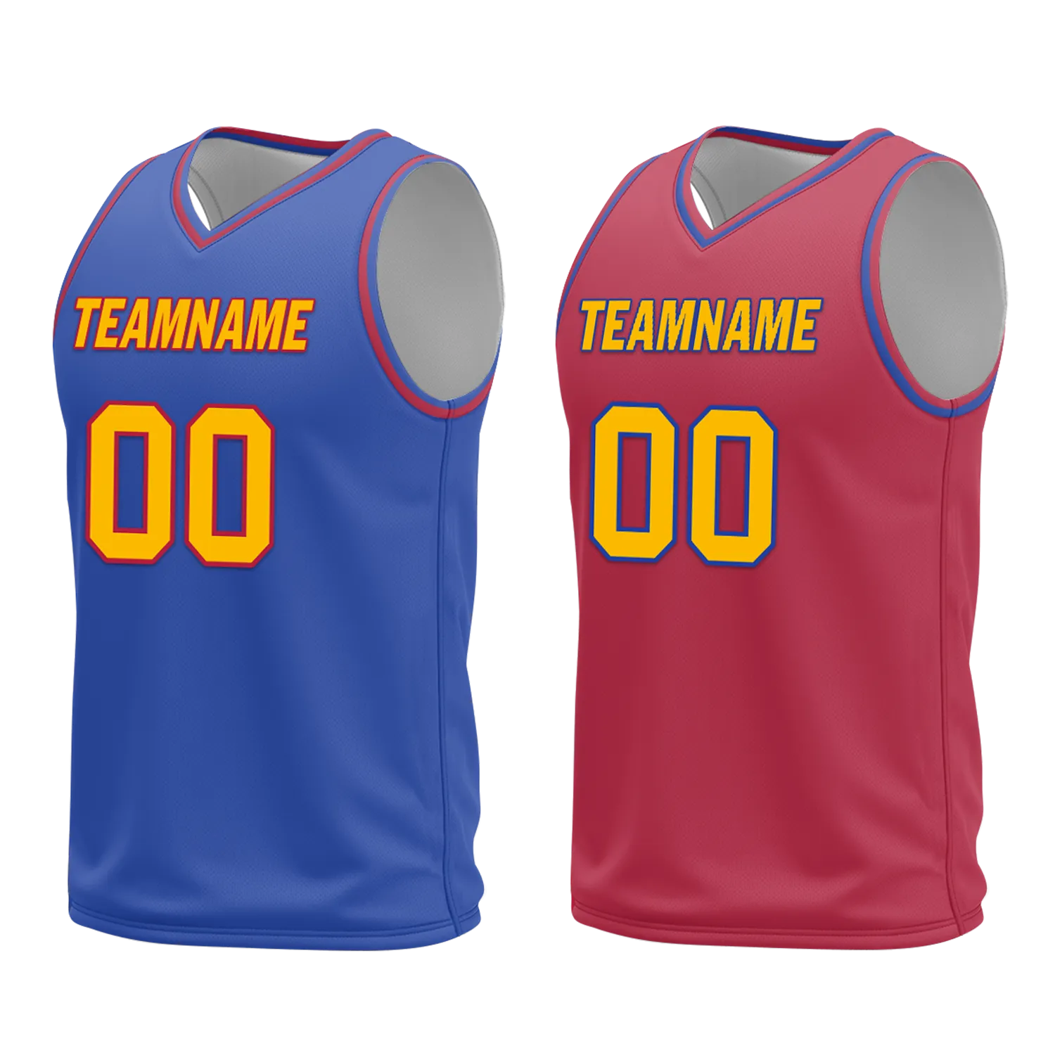 Gift Ideas,Custom Blue Red Classic Style Reversible Basketball Uniform Personalized BBJR-D017029